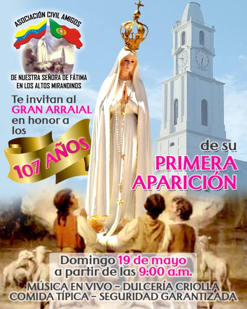 Realizan Arraial en honor a los 107 años de la aparición de la Virgen de Fátima